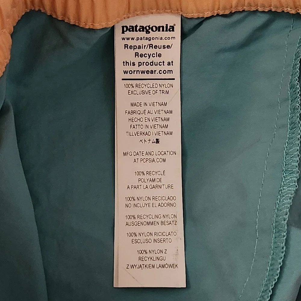 Patagonia Costa Rica Baggies Shorts Kids Small Teal Orange Unlined NetPlus 67088